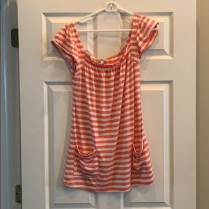 Pink and white striped dress